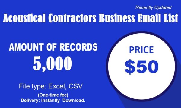 Acoustical Contractors Specific Special Email Data