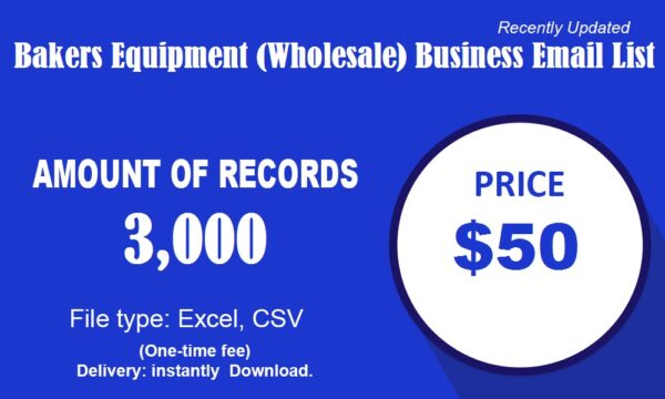 Bakers Equipment (Wholesale) Specific Special Email Data