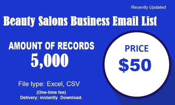 Beauty Salons Specific Special Email Data