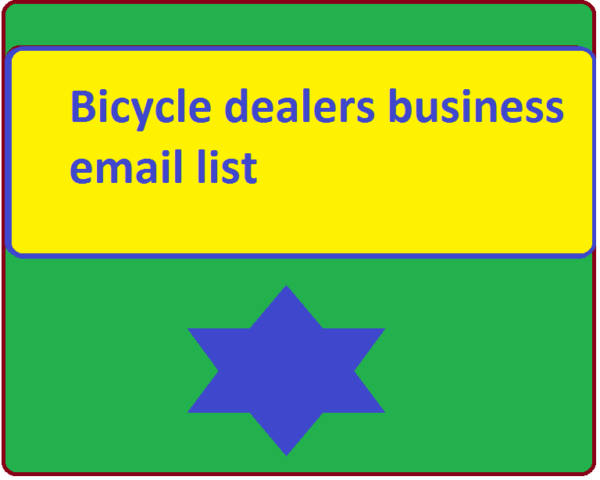 Bicycle dealers Specific Special Email Data