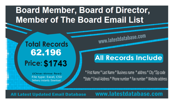 Board Member, Board of Director, Member of The Board Specific Special Email Data