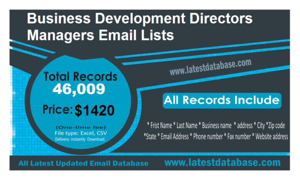 Business Development Directors Managers Specific Special Email Datas