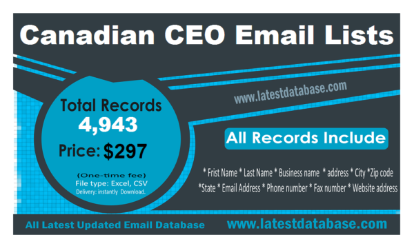 Canadian CEO Specific Special Email Datas