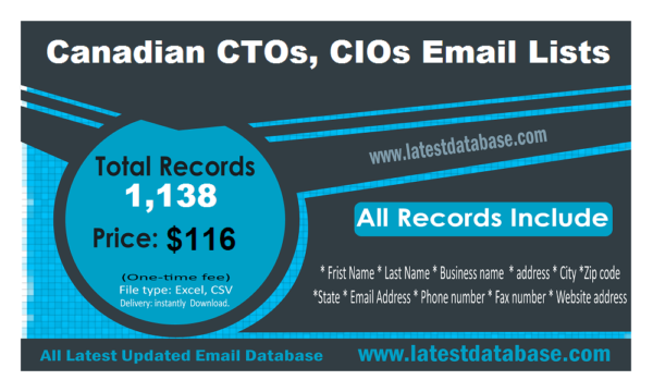 Canadian CTOs, CIOs Specific Special Email Datas