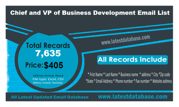 Chief and VP of Business Development Specific Special Email Data