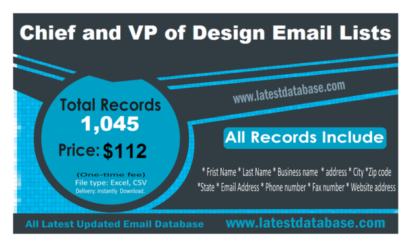 Chief and VP of Design Specific Special Email Datas