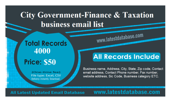 City Government-Finance & Taxation Specific Special Email Data