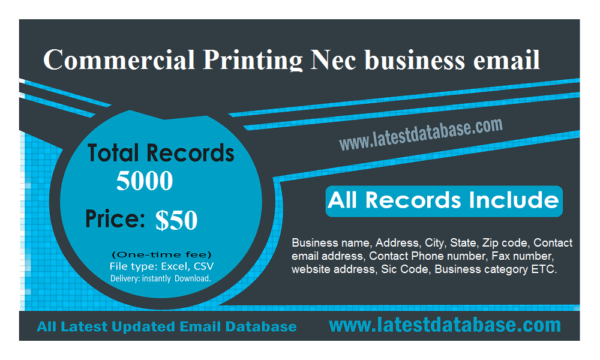 Commercial Printing Nec Specific Special Email Data