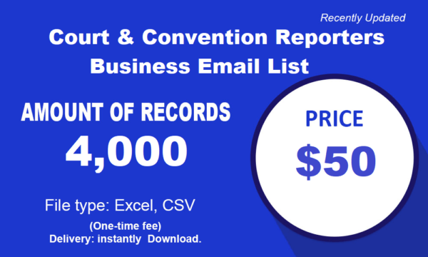 Court & Convention Reporters Specific Special Email Data