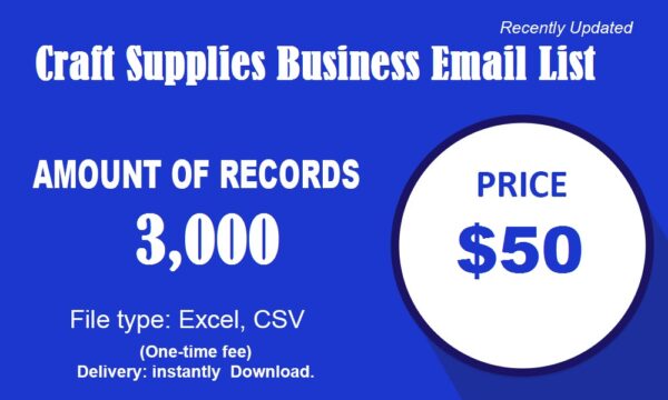 Craft Supplies Specific Special Email Data