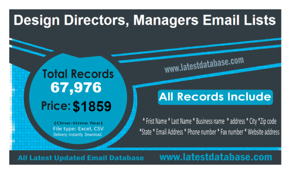 Design Directors, Managers Specific Special Email Datas