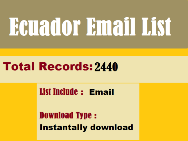 Ecuador Specific Special Email Data