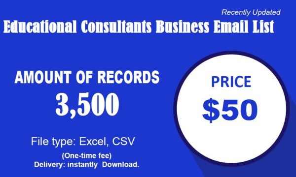 Educational Consultants Specific Special Email Data