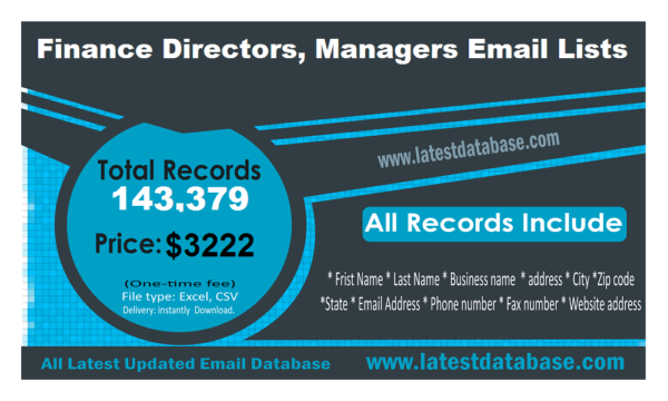 Finance Directors, Managers Specific Special Email Datas