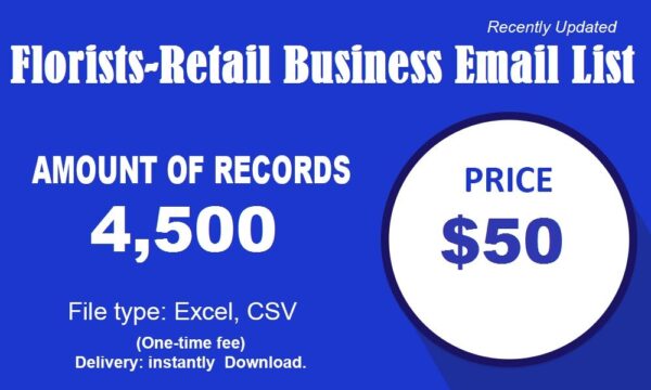 Florists-Retail Specific Special Email Data