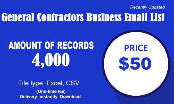 General Contractors Specific Special Email Data