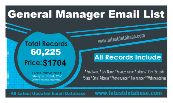 General Manager Specific Special Email Data