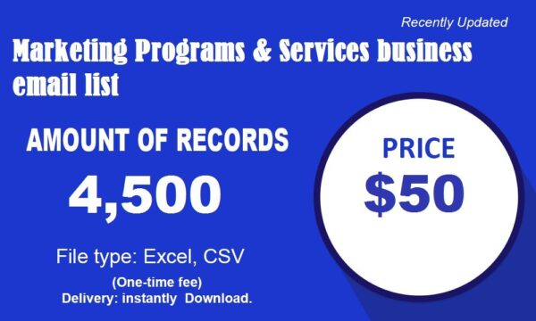 Marketing Programs & Services Specific Special Email Data