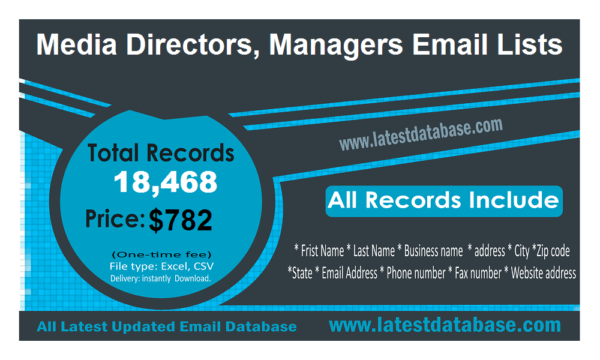 Media Directors Managers Specific Special Email Datas