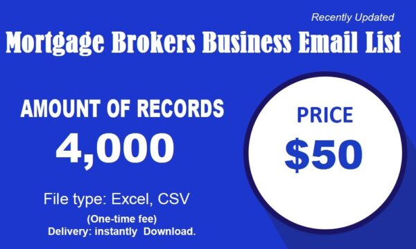 Mortgage Brokers Specific Special Email Data