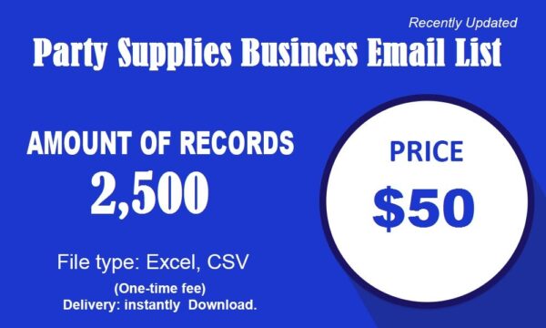 Party Supplies Specific Special Email Data