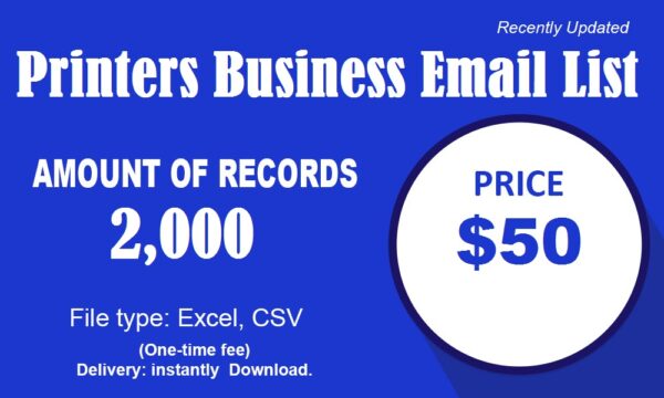 Printers Specific Special Email Data