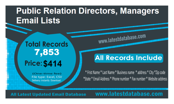 Public Relation Directors Managers Specific Special Email Datas