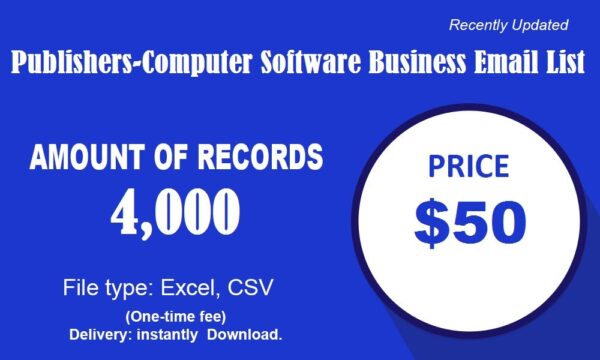 Publishers-Computer Software Specific Special Email Data