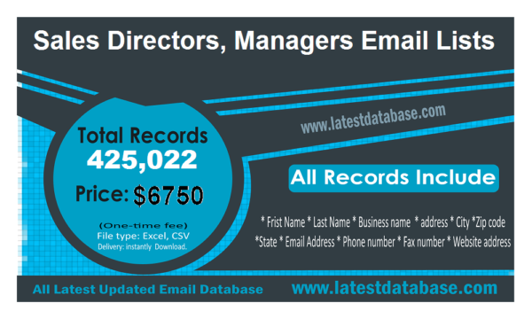 Sales Directors, Managers Specific Special Email Datas