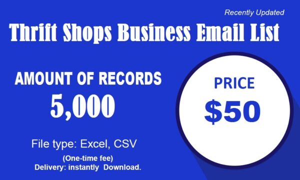 Thrift Shops Specific Special Email Data